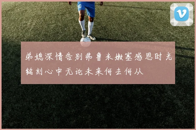 弟媳深情告别弗鲁米嫩塞感恩时光铭刻心中无论未来何去何从